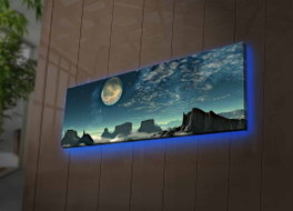Wallity Lienzo Decorativo Iluminado con LEDs 30 x 90 cm Multicolor